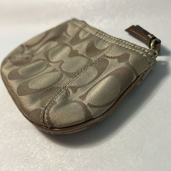 Coach Signature C Coin Purse with Metallic Good Trim - Picture 13 of 15